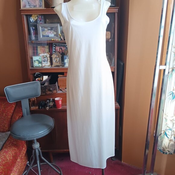 sz 8 Vintage Dawn Joy Ivory Lace Maxi Dress W/ Button Front/Corset Back 2 Piece - Picture 2 of 11